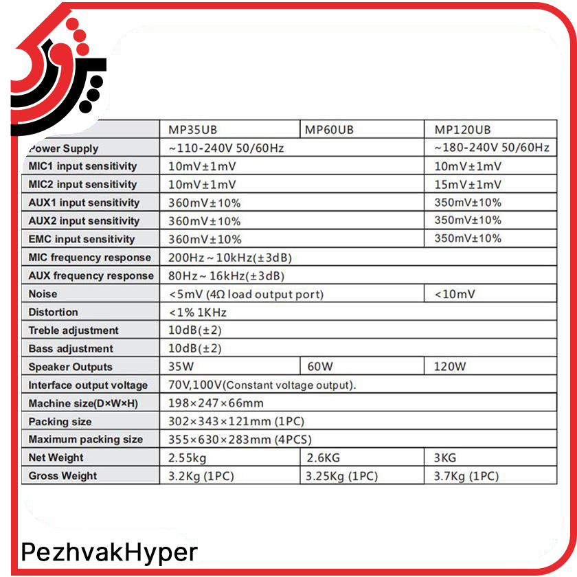 آمپلی فایر دیجیتال دسپا DSPPA MP60UB آمپلی فایر دیجیتال دسپا DSPPA MP60UB